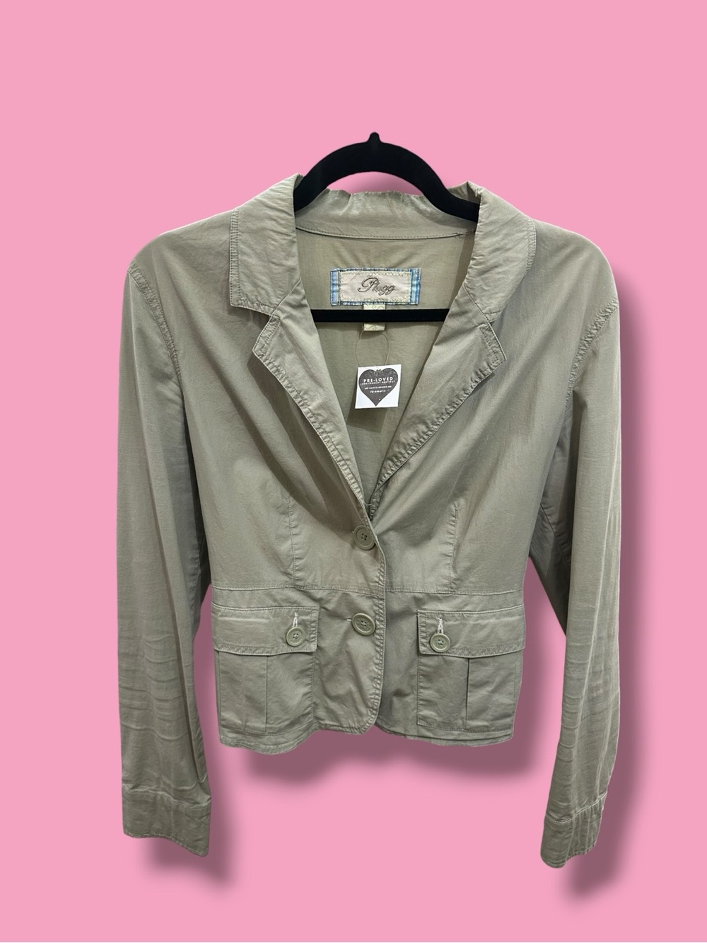 Plugg Light Olive Green Women's Tailored Blazer Jacket